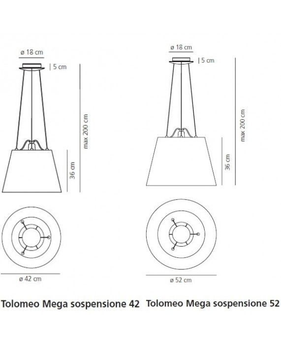 Artemide Tolomeo Mega Suspension Lamp